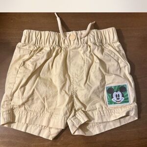 Disney Cream Kids Shorts with Mickey Patch